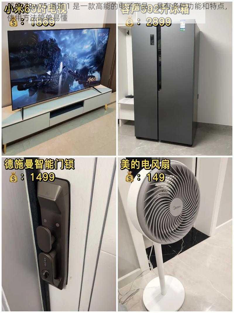 成品 78w75 通道 1 是一款高能的电子产品，具有多种功能和特点，使用方法简单易懂